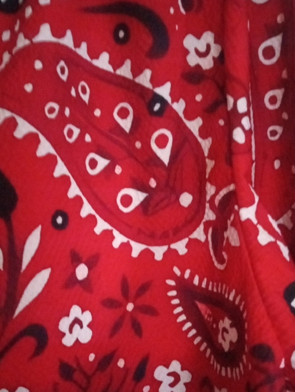 Women’s Red Paisley V-Neck Tunic Top - Bell Sleeves - Picture 3 of 13